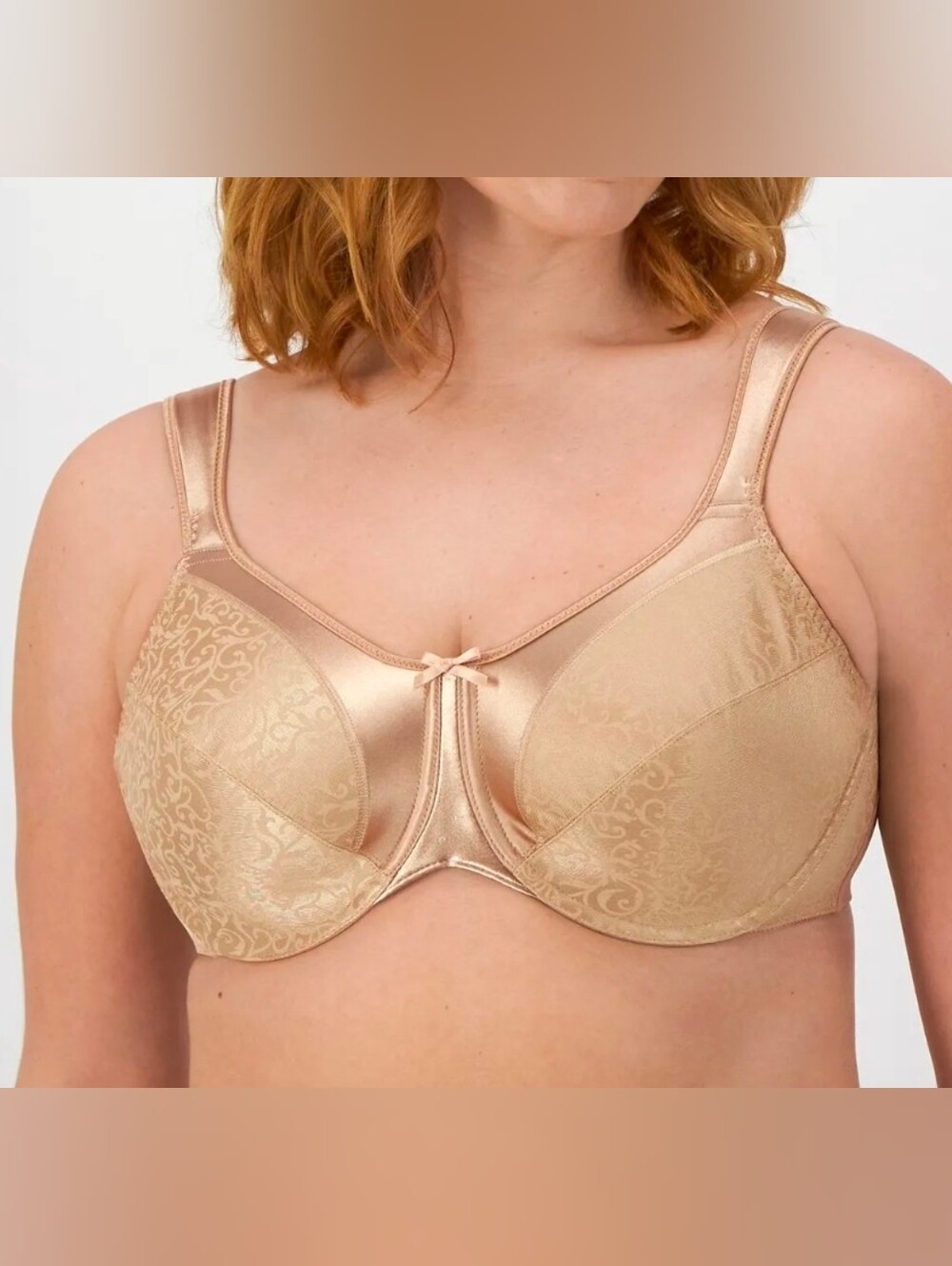 Bali Intimates Satin Tracings Underwire Minimizer Bra#DF3562
